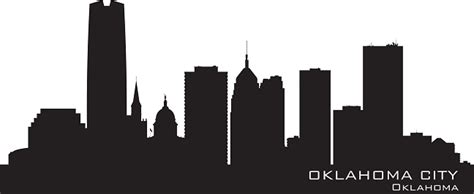 Oklahoma City Skyline Silhouette Stock Illustration