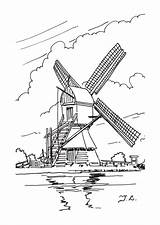 Windmills Kleurplaten Windmolens sketch template