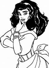 Esmeralda Coloring Hunchback Notre Dame Pages Disney Style Wecoloringpage Visit Gypsy sketch template
