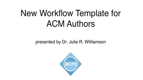 workflow template  acm authors youtube