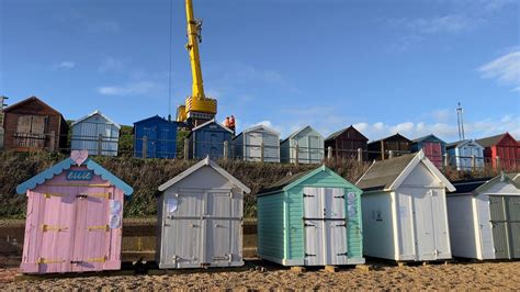 felixstowe work    move storm saved beach huts bbc news