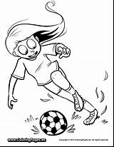 Soccer Coloring Girl Pages Shocking Player Print Getcolorings Printable Color sketch template