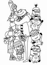 Coloring Minions Gru Girls Minion Play Color Kids sketch template