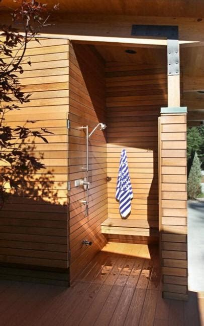 design ideas  wooden  metal outdoor shower enclosures