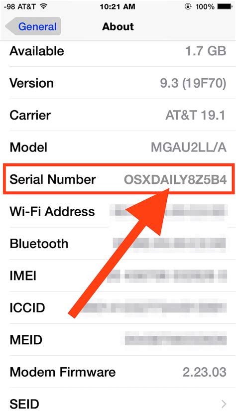 find  serial number   iphone ipad  ipod touch