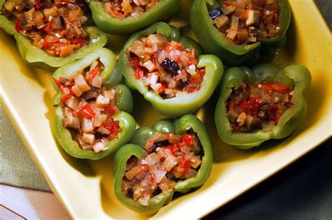 recipe filled green peppers la times cooking