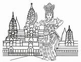 Mewarnai Tarian Budaya Penari Pemandangan Objek Lucu sketch template