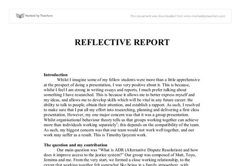 great   write reflection report  narrative    job