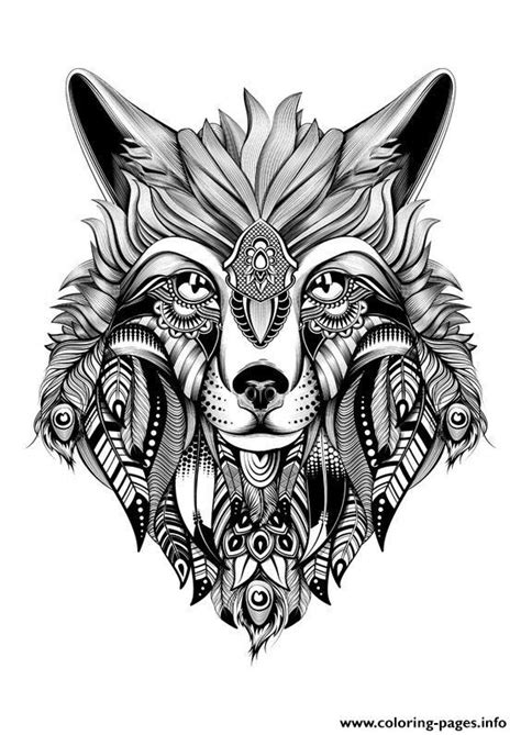 print premium wolf adult hd high quality coloring pages