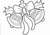 Christmas Bow Coloring Pages Bells sketch template