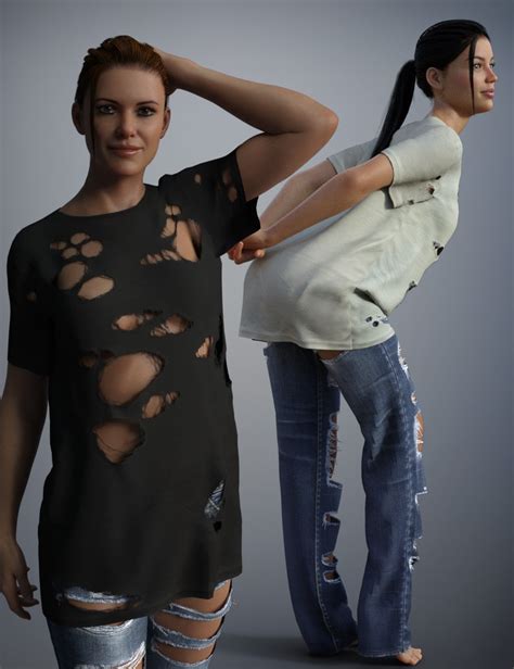 dforce torn clothes for genesis 8 female s daz 3d