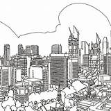 City Cities Coloring Pages York Kids Skyline Fun Template sketch template