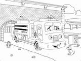 Fire Station Coloring Pages Truck Buildings Architecture Print Printable Drawings Drawing Kb Coloringpages101 sketch template