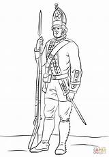 Supercoloring Hessian Soldat Tegninger Revolutionary sketch template
