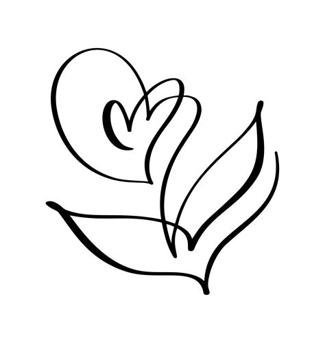 vektor pinsel blume valentinstag hand gezeichnete symbol