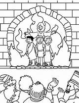 Coloring Pages Abednego Shadrach Furnace Meshach Fiery Bible Horno Fuego Para El Colorear Daniel School Nebuchadnezzar King Sunday Una Activity sketch template
