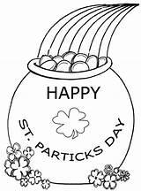 Pot Gold Coloring St Pages Patricks Kids Happy sketch template