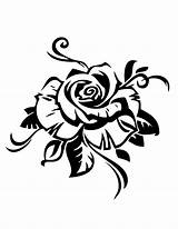 Rose Coloring Tribal Roses Pages Designs Line Tattoo Clipart Cliparts Drawing Stencil Printable Hmcoloringpages Flower Color Gif Background sketch template