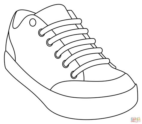 running shoe coloring page