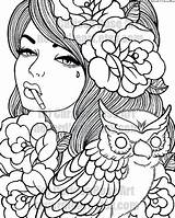 Coloring Pages Girl Pen Girls Pretty Gel Printable Detailed Rated Color Getcolorings Colorings Print Tattoo Female Adult Size Getdrawings sketch template