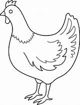 Hen Drawing Chicken Outline Line Clipart Clip Drawings Hens Draw Colorable Coloring Cliparts Template Realistic Sketch Pencil Corn Getdrawings Chickens sketch template