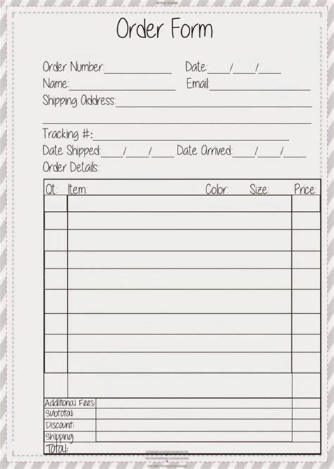 order form  template    order form  template