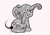 Elephant Baby Doodle Behance Mandala Coloring Visit Zentangle Template Tattoo Drawings Colour sketch template