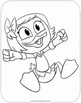 Ducktales Coloring Webby Pages Disneyclips Cheering sketch template
