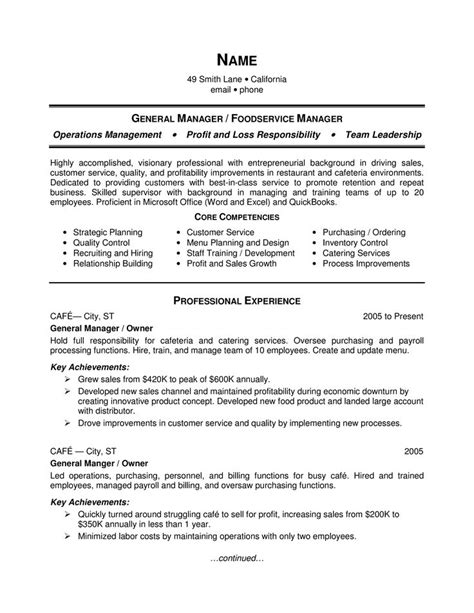 Restaurant General Manager Resume How To Draft A Restaurant General
