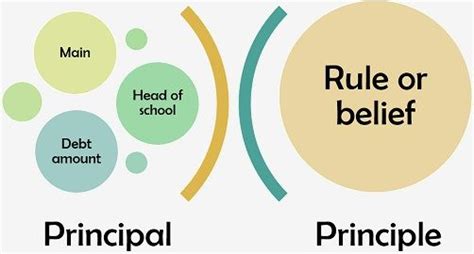 difference  principal  principle  comparison chart