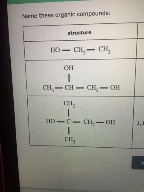 solved name these organic compounds structure ho ch2 ch2