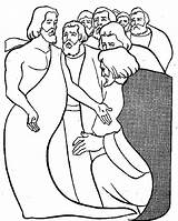 Thomas Doubting Apostles Gather sketch template