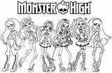 Coloring Monster High Pages Characters Printable Color Popular sketch template