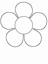 Coloring Flower Pages Simple Easy Shapes Printable Getcoloringpages Kids sketch template