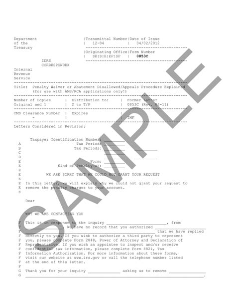 sample  penalty abatement letters onvacationswallcom