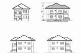Elevation Autocad House Drawing Front Detail Side Cadbull Back Description sketch template
