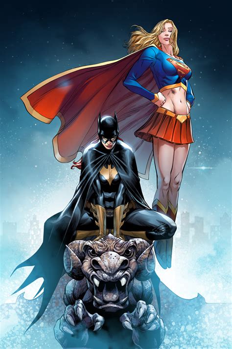 Batgirl Supergirl World S Finest Art Print