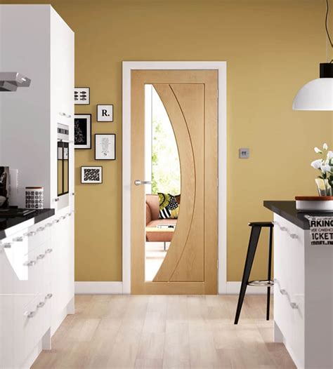 Xl Joinery Salerno Oak Internal Door With Clear Glass