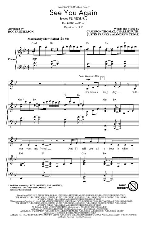 choral satb sheet    roger emerson