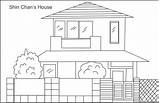 Rumah Mewarnai Menggambar Broonet Empty Desain Coloringhome Tingkat Picnic sketch template