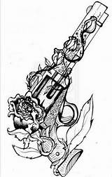 Tattoo Rose Gun Pistol Tattoos Skull Drawings Women Tattoodaze sketch template