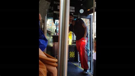 disrespectful guy verbally assault and tries to provoke the mta bus