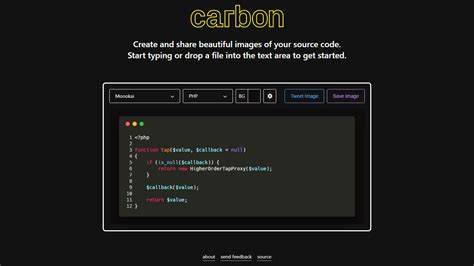 create code screenshots   editor  carbon  polacode