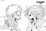 Titan Attack Coloring Pages Eren Titans Anime Printable Vs Reiner Mikasa Armin Levi Jaw Characters Wonder sketch template
