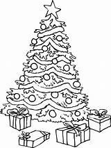 Christmas Coloring Presents Pages Trees Big Color sketch template