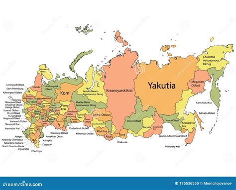 federal map  russia stock vector illustration  federal