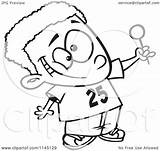 Clipart Lollipop Holding Boy Happy Coloring Toonaday Cartoon Outlined Vector 2021 sketch template