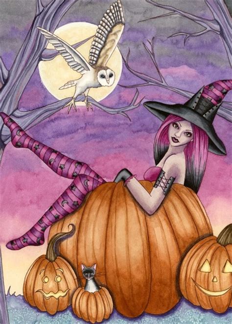 Items Similar To Halloween Witch Print Fantasy Art Halloween Art