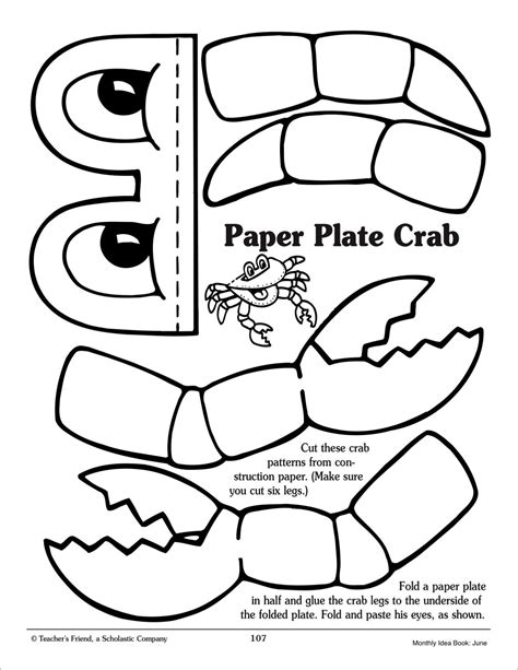 crab crafts paper plate crab preschool crafts