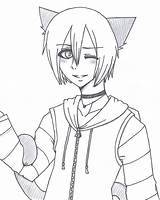 Hoodie Boy Neko Anime Guy Coloring Drawing Pages Template Templates Deviantart Sketch Stats Downloads sketch template